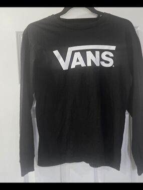 Vans Classic Logo Long Sleeve Tee - Black & White